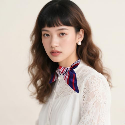 Fumwase 12PCS Women Square Scarf Scarves Silk Nautical Sailor Neck Scarf Head Hair Wraps for Ladies 18.9 x 18.9 Inches4