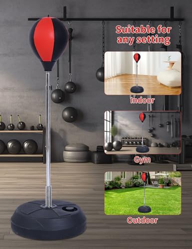 image for Stiatu Punching Bag with Stand, Heavy Boxing Bag Height Adjustable Ref