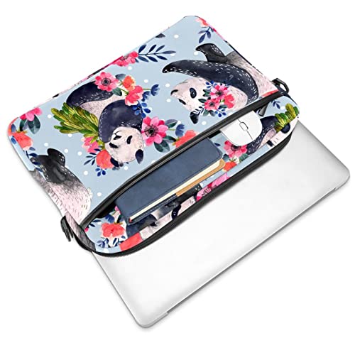 Sacoche ordinateur portable 13-14.5" motif panda peint à la main artistique - 2