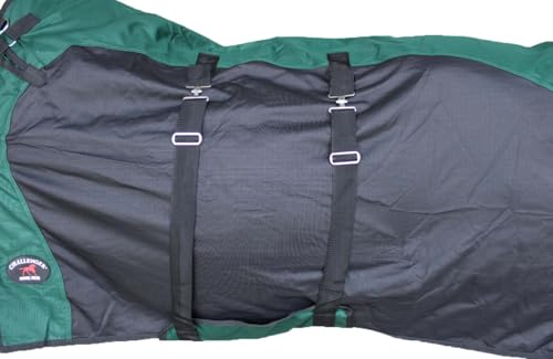 Image of Challenger Horse 1200D Turnout Sheet Waterproof, Breathable, Light-Weight Rain Blanket with Bellyband, Ripstop Outer Shell 3EE13B