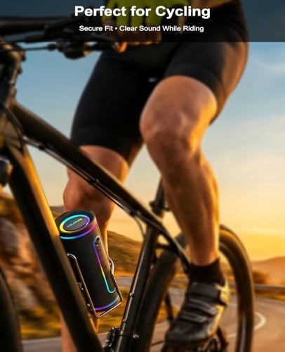 Image of MLOVE E80 Speakers Bluetooth Wireless, Portable Bluetooth Speaker with Aux Input, Micro SD Card Slot, Bass Up, TWS, RGB Lights, IPX7 Waterproof, BT5.4 for Outdoor, Car Music, Beach, Gifts, 30W, Black