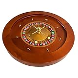 Yuanhe Deluxe Wooden Roulette Wheel - 20Inch Roulette Wheel Set, Casino Grade Precision Bearings,Chrome-Plated Brass Turret,Very Smooth Spinning Action,Great for Home Game Night or Professional Use