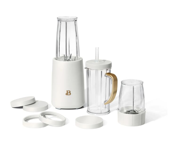 Beautifull 12-Piece Personal Blender Set, 240W – White Icing by Drew Barrymore