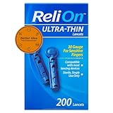 Ultra-Thin Lancets 30 Gauge, 200 Count – Sterile Single-Use Blood Glucose Lancets, Compatible with Most Lancing Devices + Better Idea Sticker with Full Guide Access