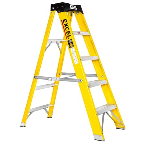 Excel Electricians Fibreglass Step Ladder 5 Tread 1.3m Heavy Duty