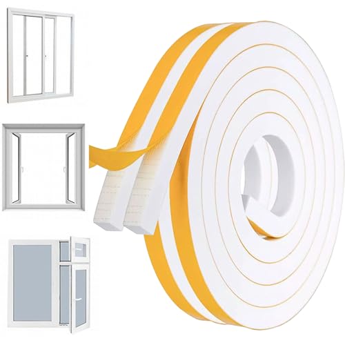 Burlete para puerta de 16 pies, cinta de espuma aislante y insonorizada para puerta delantera, sello adhesivo para el hogar, ventana, ducha, garaje, RV, vidrio de coche y parabrisas, bloqueador de cor