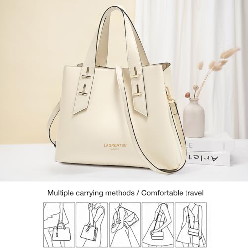 Image of LAORENTOU Women Crossbody Handbags Genuine Leather Satchel Handbags for Women Top-handle Shoulder Tote Purses