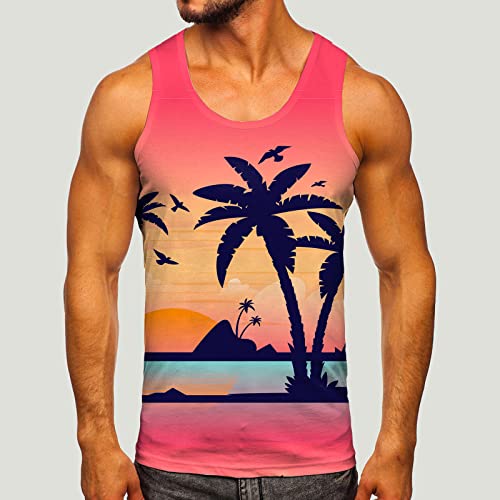 Bmisegm Mens Workout Tank Tops Men Fashion Spring Summer Casual Sleeveless O Neck Printed Tank Tops Blouse #TOP1