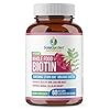 Whole Food Biotin Supplement - Contains Certified Organic Plant Based Biotin from Sesbania Agati Trees - by SolaGarden Naturals. May Support Hair, Skin and Nails. 60 Non GMO Veggie Capsules.