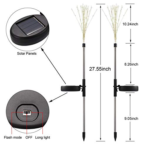 Solar Garden Decorative Lights Outdoor -Mopha Solar 120LED Powered 40Copper Wires String Landscape Light-DIY Flowers Fireworks Trees for Walkway Patio Lawn Backyard,Christmas Party Decor(Multi-Color)
