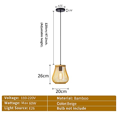 Lustre en bambou contre la lumière agressive dans la chambre - 7