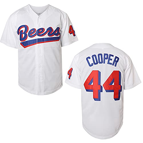 Joe Cooper #44 Beers Movie Baseball Jersey camiseta de béisbol para hombre blanca talla XL a 3XL miniatura 1