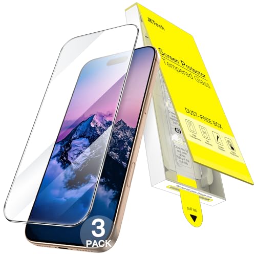 JETech Protector Pantalla para iPhone 16 Pro Max, 3 Unidades