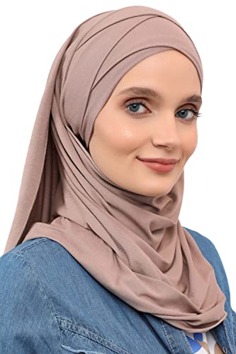 Aisha's Design Instant Hijab Scarves for Women Muslim, 95% Cotton Turban Scarf Head Wrap