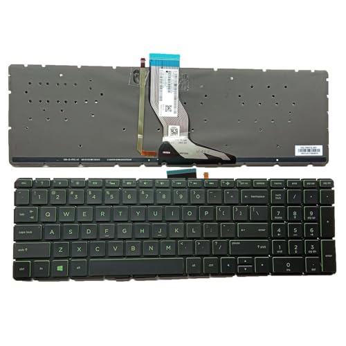 Clavier US rétro-éclairé de rechange pour HP 250 G6 15-BW 15-BS vert
