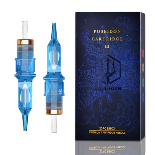 Image of POSEIDON Tattoo Cartridge Needles 20PCS #12 1205RS Round Shader | 316 stainless steel, EO gas sterilized, anti-backflow membrane, round shader for blending, fits all rotary machines