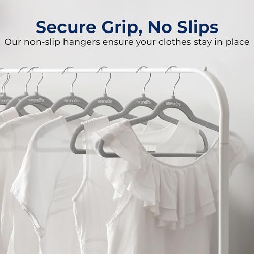 SereneLife Velvet Hangers 10 Pcs, Non Slip Heavy Duty Hanger Set including 360° Swivel Hook - Image 3