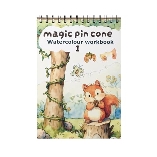 CuppaClip Watercolor Workbook Beginner-Friendly Watercolor Paint Set Funny Coloring Books with Paint Brush (A-Forest Animals)