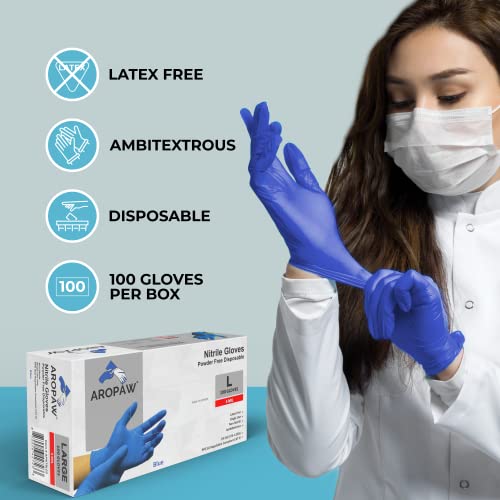 Nitrile Gloves, Disposable Gloves, Comfortable, Powder Free, Latex Free | 100-1000 Gloves (Large, Case) #TOP2