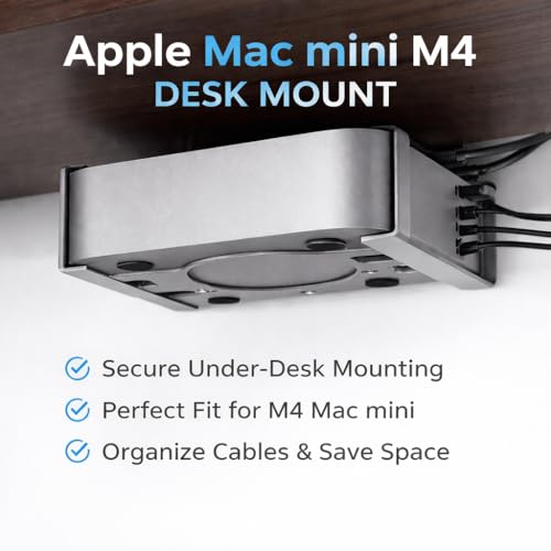 Image of Yantralay Under Desk & Wall Mount for APP-LE Mac-mini M4 / M4 Pro (2024) | VESA Monitor Mount Bracket with Anti-Scratch Padding | Mac-mini Accessories