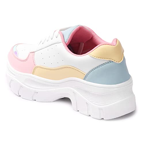 Image of Vendoz Women White Casual Sneakers