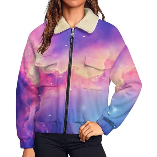 Polaire femme chaude zippée aquarelle veste teddy pour maison et randonnée