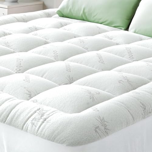 Ultra Soft Bamboo Mattress Topper for Back Pain & Cooling