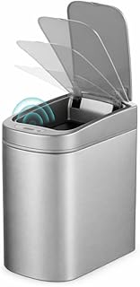 Ninestars Automatic Motion Sensor Bathroom Trash Can, 1.8 Gallon Smart Opening Garbage Bin for Bathroom, Bedroom, Kitchen, Office