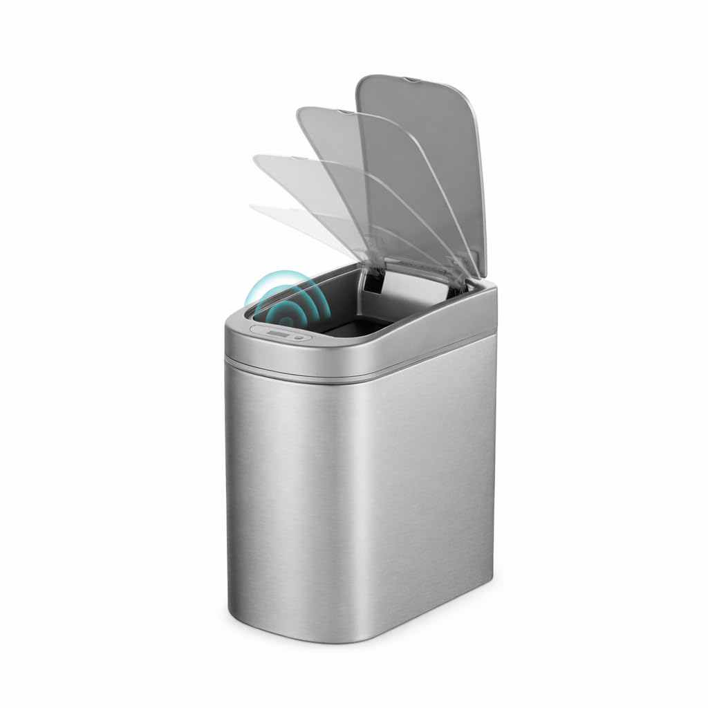 Photo 1 of Ninestars Automatic Motion Sensor Trash Can - 1.8 Gal Stainless Steel