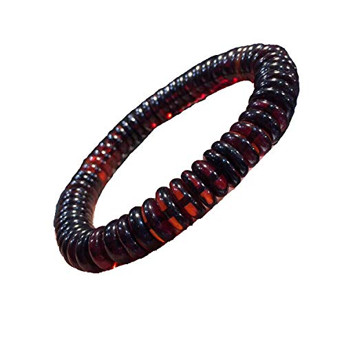 Bracelet ambre rouge naturel 10mm perles abacus gemme claire anti-ternissement femme