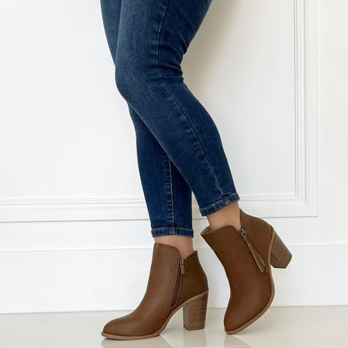 Image of TRENDSUP Women's Fashion Side Zipper Booties