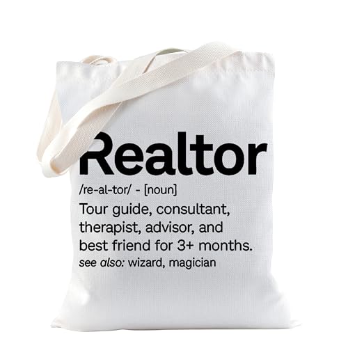 TSOTMO Realtor Tote Bag Real Estate Gift Seller Marketing Guide Survival Kit Bag Thank You Gift For Realtor (Real guide Canvas)