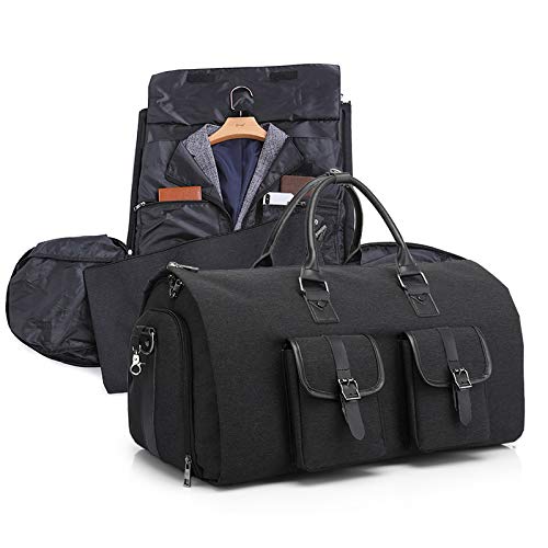 Generic Garment Bags with Shoes Compartment, Duffle Bag for Men with Adjustable Shoulder Strap and Handle, High Capacity Travel Suit Bags Duffle Bag with Suit Compartment, Black2