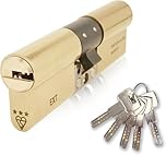 IRONWORX® Spectre Brass 45mm (Internal) / 50mm (External) (95mm) Maximum-Security Police Approved TS007 BSI 3 Star Double Euro Cylinder Lock (Key Both Sides), Includes 5X Keys
