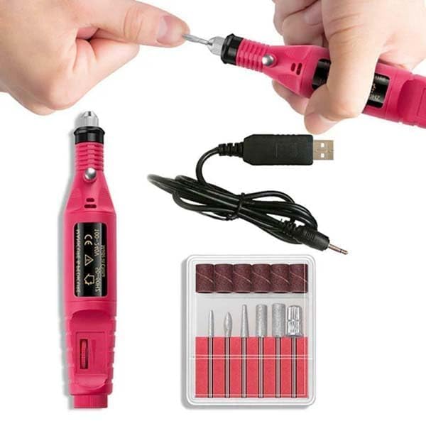 Bolt Bee Professional Electric Nail Drill Machine Kit, USB Powered, 20000 RPM, 6 Bits Set for Manicure and Pedicure, Pink, for Salon and Home Use.-image-44
