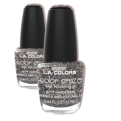 L.A. COLORS Color Craze Nail Polish, Sparkling Diamonds CNP446 (Pack of 2)