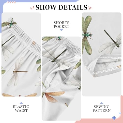 ZZXXB Dragonflies Watercolor Boys Long Pants Soft Trousers Elastic Waist Kids Lounge Bottoms with Pockets S-XL4