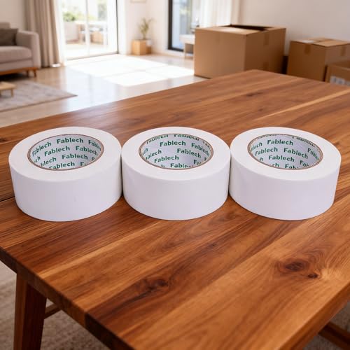 Image of 3 Pack Heavy Duty Duct Tape, 9 Mil Thickness, 2 Inch x 30 Yards, Waterproof Strong Adhesive, Flexible, Tear by Hand, Multi-Use for Home Repairs, DIY, Indoor Outdoor (White)