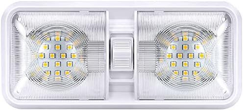 Kohree 12V Led 640LM RV Ceiling Double Dome Light RV Interior Lighting for Trailer Camper with ON/OFF Switch, Natural White 4000-4500K, 48X5050SMD