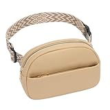 Vezluax Sac Banane Femme Sac Bandoulière Élégant Petite Sacoche Femme Sacs Bandouliere en Cuir Vegan Cadeau Soeur pour Femmes avec Sangle Réglable Jaune terre