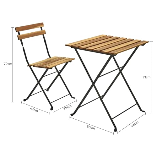 Table de bistrot et 2 chaises gain de place pour petit balcon