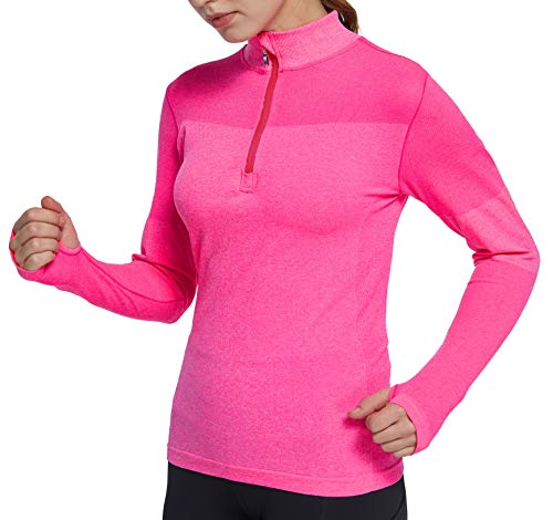 slimour Women Running Shirts Long Sleeve Yoga Jacket Lightweight Half Zip Pullover Athletic