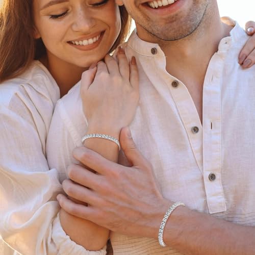 4MM Moissanite Tennis Bracelet for Women, 10.9 ct Adjustable Moissanite Bracelets, 925 Sterling Silver White Gold Plated, Luxury Birthday or Anniversary Jewelry Gift for Her3