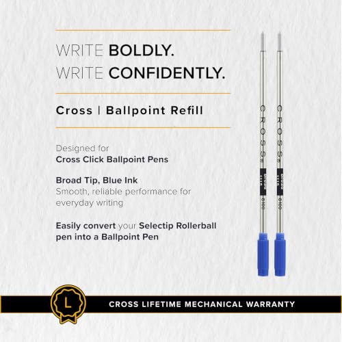 Image of Cross Ballpoint Pen Refill - Blue - Broad - Dual Pack