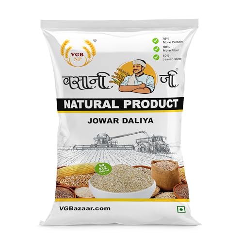Image of Vasani G Jowar Daliya | Sorghum Millet Porridge | Great Millet Milo Dalia | Jola Jonna Cholam Jwari Juar Janha Jua Shalu Jovari Chari Cereal Porridge Broken Grain - 500g
