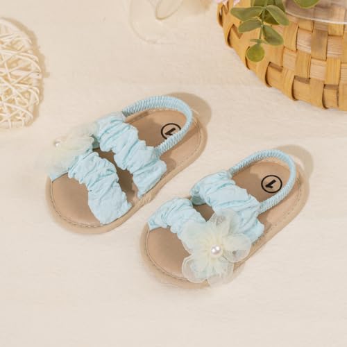 Image of Meckior Infant Baby Girls Boys Summer Sandals Open Toe Lace Princess Dress Wedding Flats Shoes Newborn Toddler Soft Non-slip Sole First Walker Crib Shoes