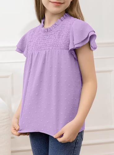 Image of DOKOTOO KIDS Girls Tops Short Sleeve Shirts Summer Blouse Size 6-15 Years
