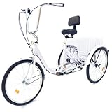 High tensile steel frame, TIG welded, alloy single crank with steel chain guard, and front and rear alloy brakes. Ultra low 15-3/8" step through design A larger basket : carry things, more convenient for shopping.Don't worry about not having enough s...