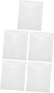 Abaodam 5Pcs 11 Furos Pasta De Acordeão De Escritório De Folhas Soltas Zíper Fichário Foto Fichário Envelope De Arquivo Para Fichário Pastas De Documentos Transparentes Fichário Pastas De