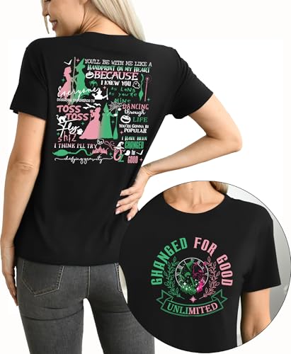 Musical Shirt for Women Wicked Tshirt Wizard Movie Fan Gifts Short Sleeve Casual Loose Tee Top4